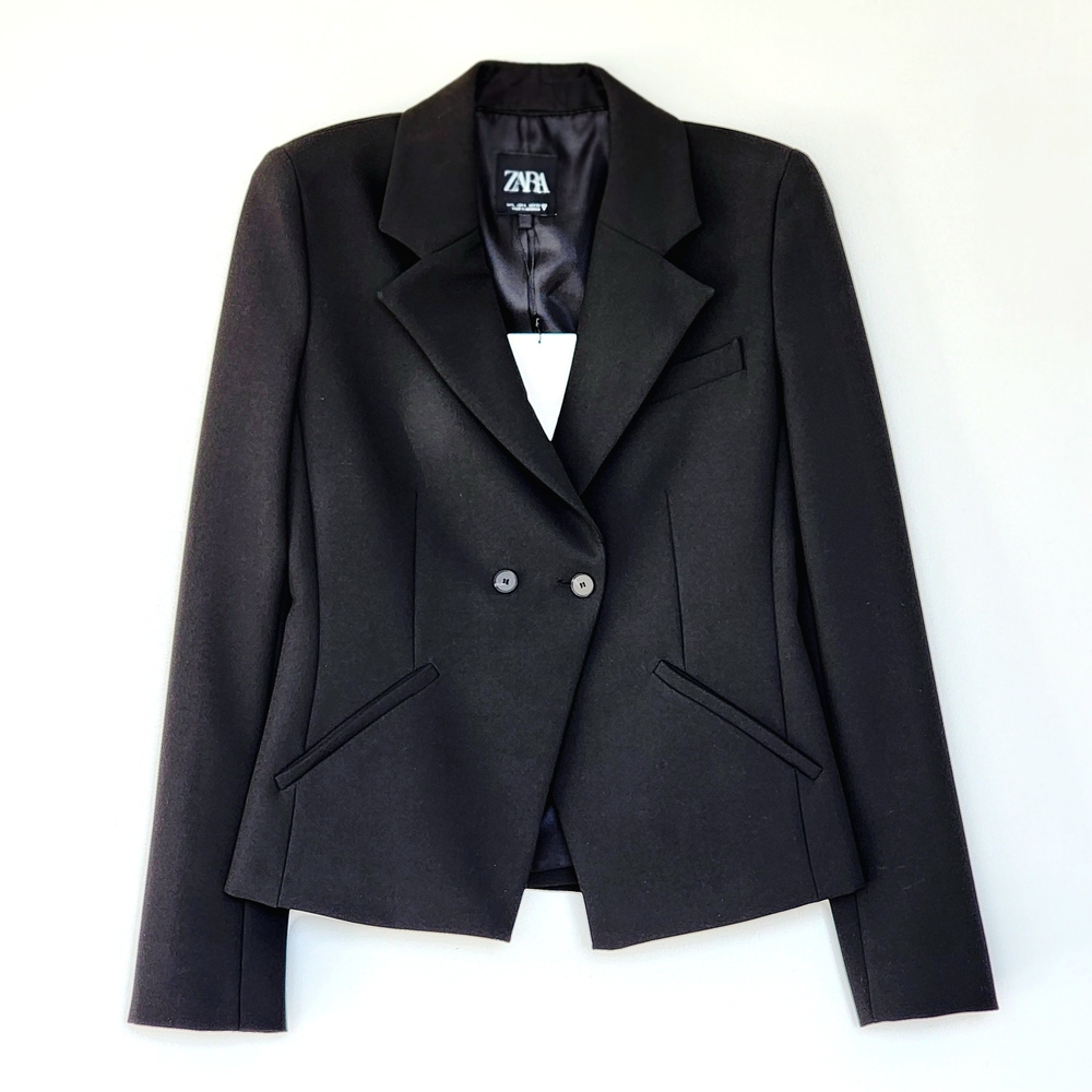 Zara Black Blazer Jacket Women's Size L NEW
